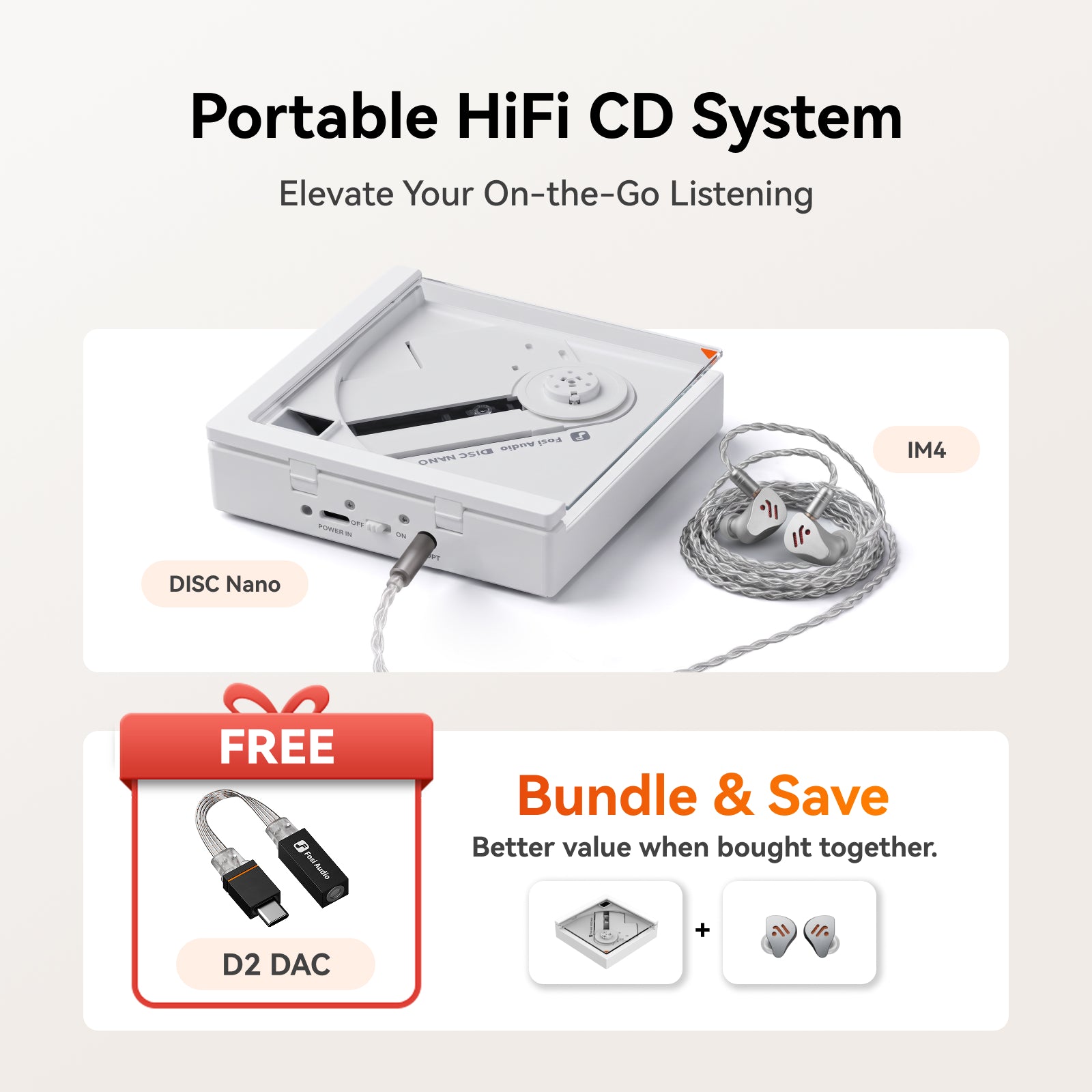 Fosi Audio DISC Nano CD Player