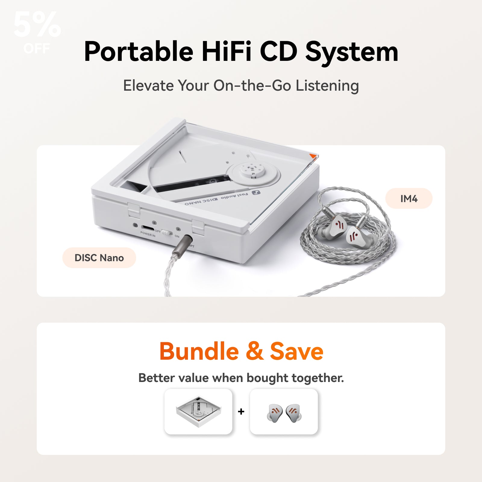 Fosi Audio DISC Nano CD Player