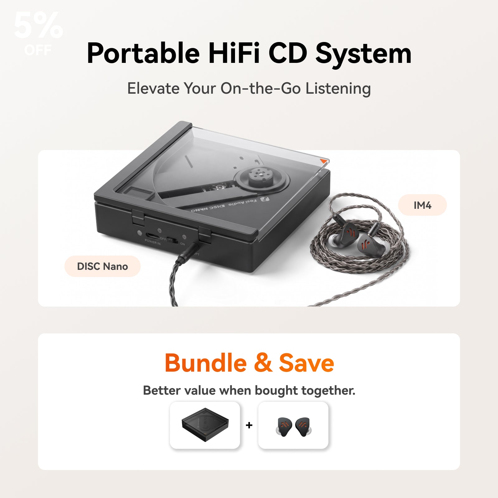 Fosi Audio DISC Nano CD Player