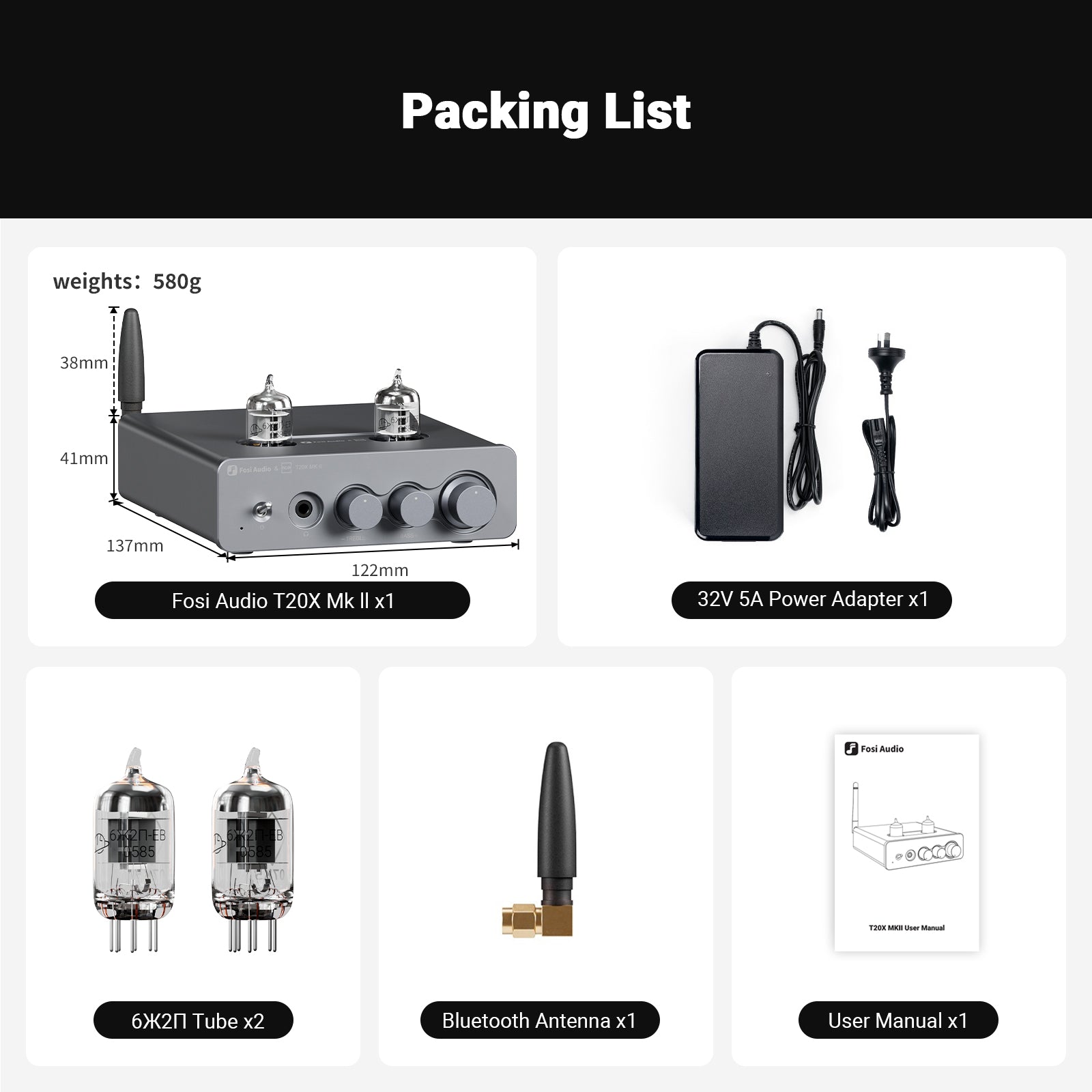 Fosi Audio T20X MKII Vacuum Tube Amplifier
