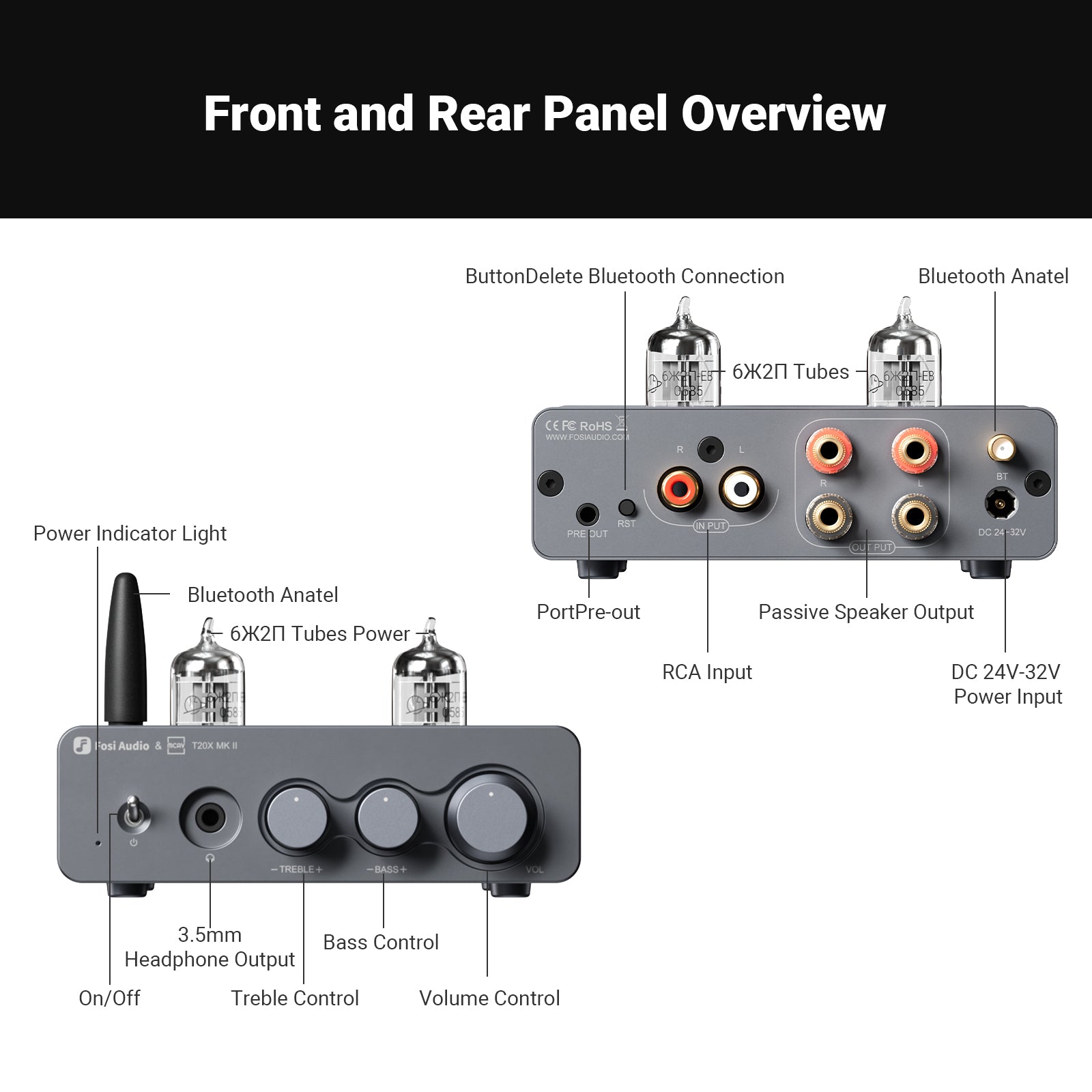Fosi Audio T20X MKII Vacuum Tube Amplifier