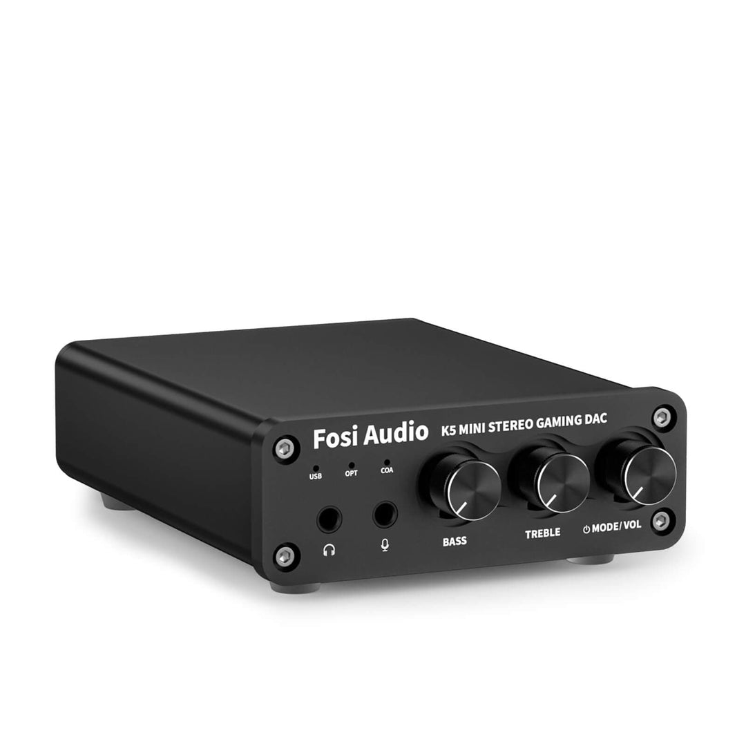 K5 headphone amp Stereo Gaming DAC with Treble/Bass Control – Fosi Audio