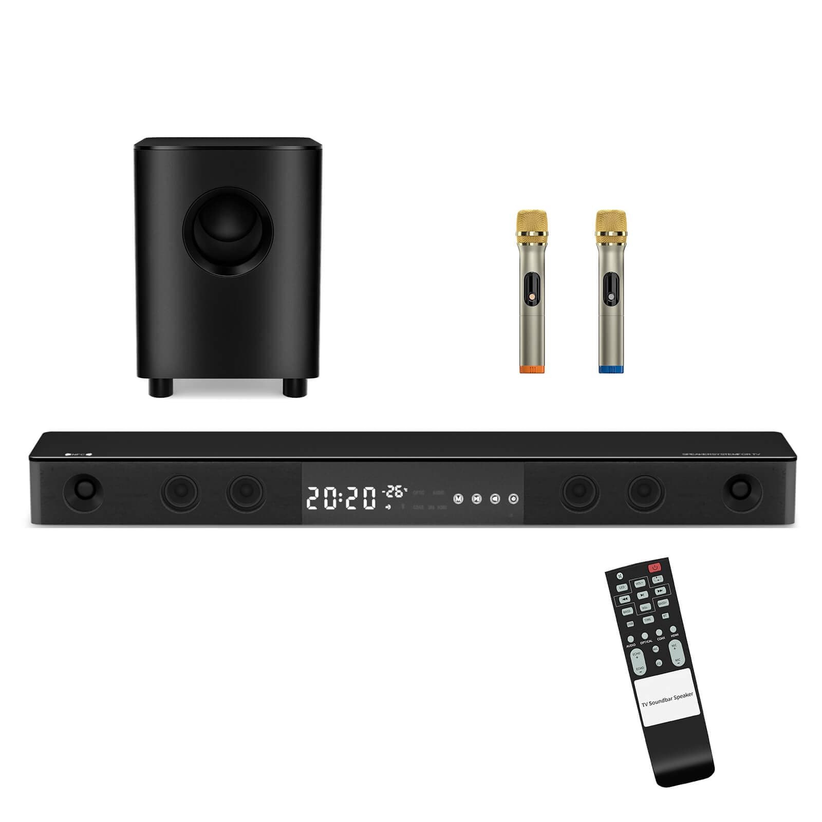 Fosi Audio B10 2.1 CH Sound Bar with microphones