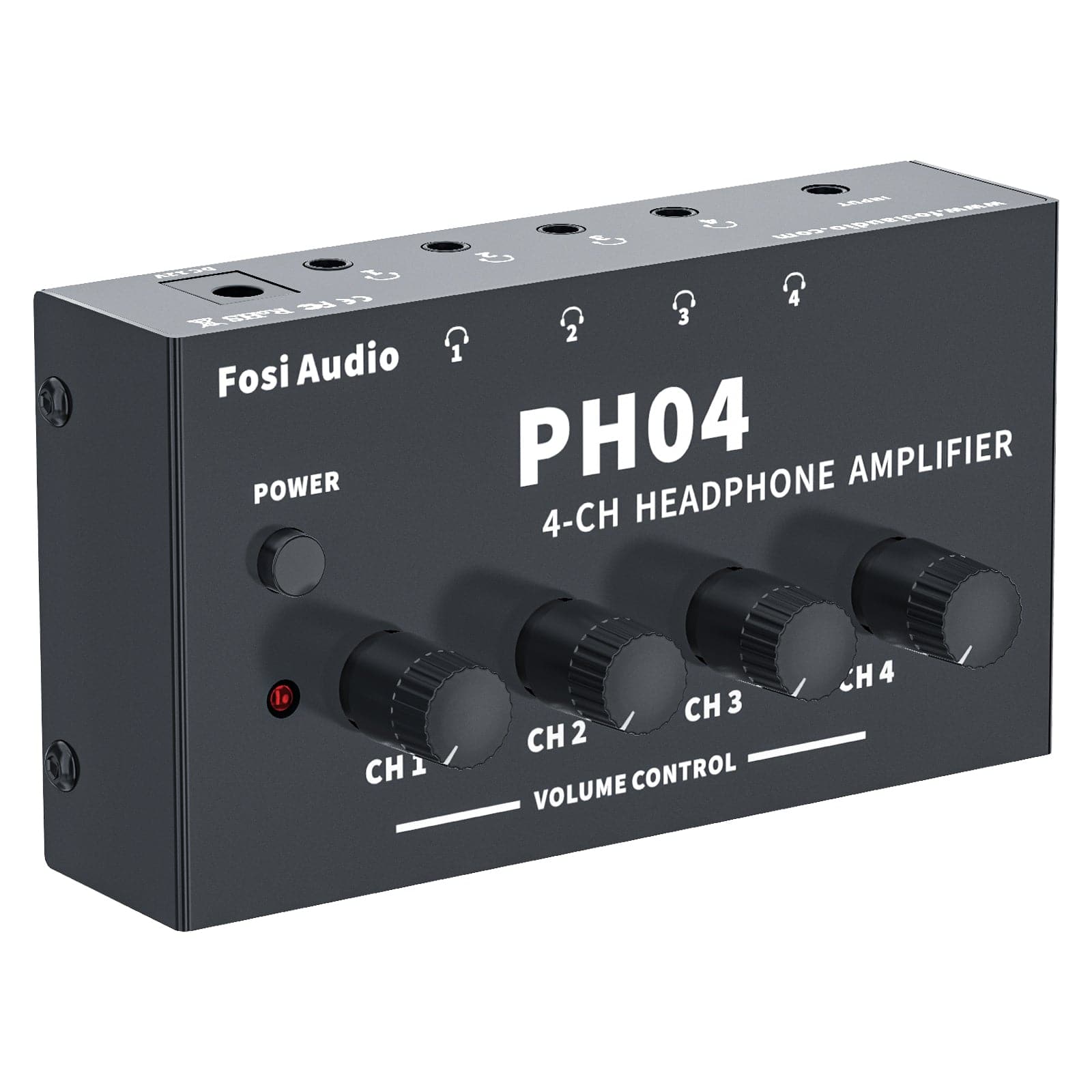 FosiAudioPH04HeadphoneAmplifier4ChannelMetalStereoAudioAmpUltra-CompactPortableHeadphoneSplitter