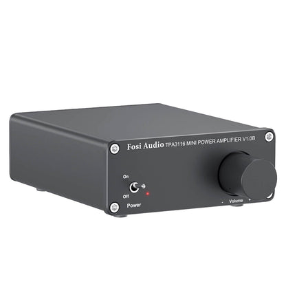 Fosi Audio V1.0B Power Amplifier 2 Channel Stereo Audio Mini Hi-Fi Class D Integrated TPA3116 Amp for Home Passive Speakers 50W x 2