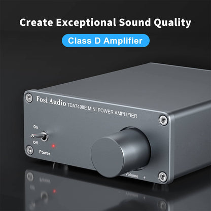 Fosi Audio TDA7498E 2 Channel Stereo Audio Amplifier Receiver Mini Hi-Fi Class D Integrated Amp for Home Speakers 160W x 2
