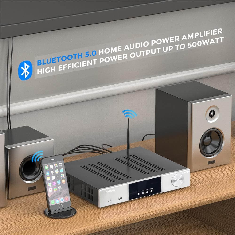Fosi Audio E10 PRO Bluetooth 5.0 Stereo Home Audio Power Receiver Amplifier DAC HiFi TPA3251D2, Surround Sound w/U-Disk, Optical, Coaxial, Bluetooth, AUX Input for Passive Speakers Powered Subwoofer