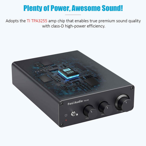 Fosi Audio TB10D 300W X2 Hi-Fi Digital Amplifier - TPA3255 Chip Class D Home Audio
