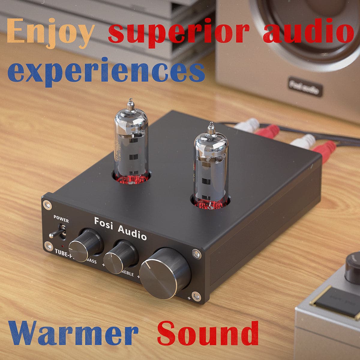 Fosi Audio P1 Vacuum Tube Pre-Amplifier Mini Hi-Fi Stereo Preamp 6J1 *2 Tubes