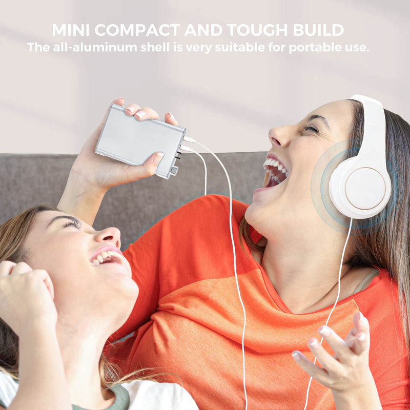 Fosi Audio N2 Mini HiFi Stereo Headphone Amplifier 3.5MM Gain & Bass Switch Portable for iPhone, iPod, iPad and Computers