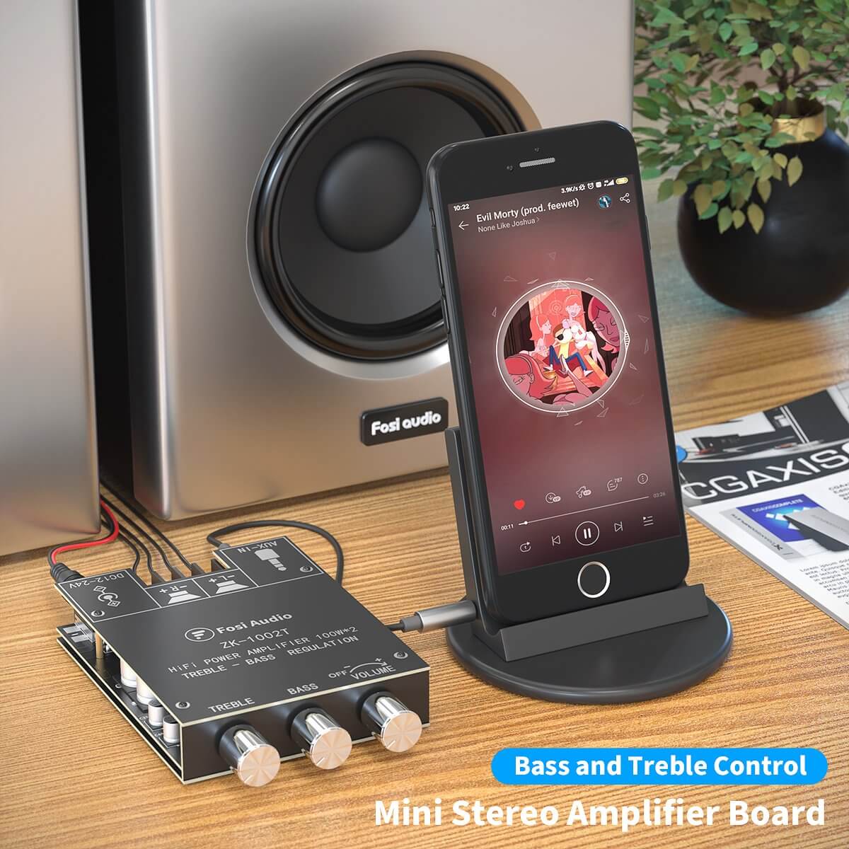  Bluetooth Treble and Bass Adjustment Subwoofer Amplifier Board