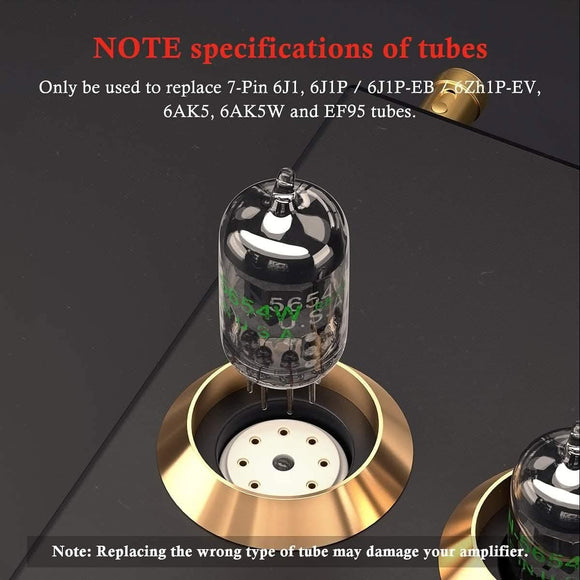 DollaTek 2-delige 7-pins 5654W vacuümbuizen - upgrade voor 6AK5 / 6J1 / 6J1P / EF95