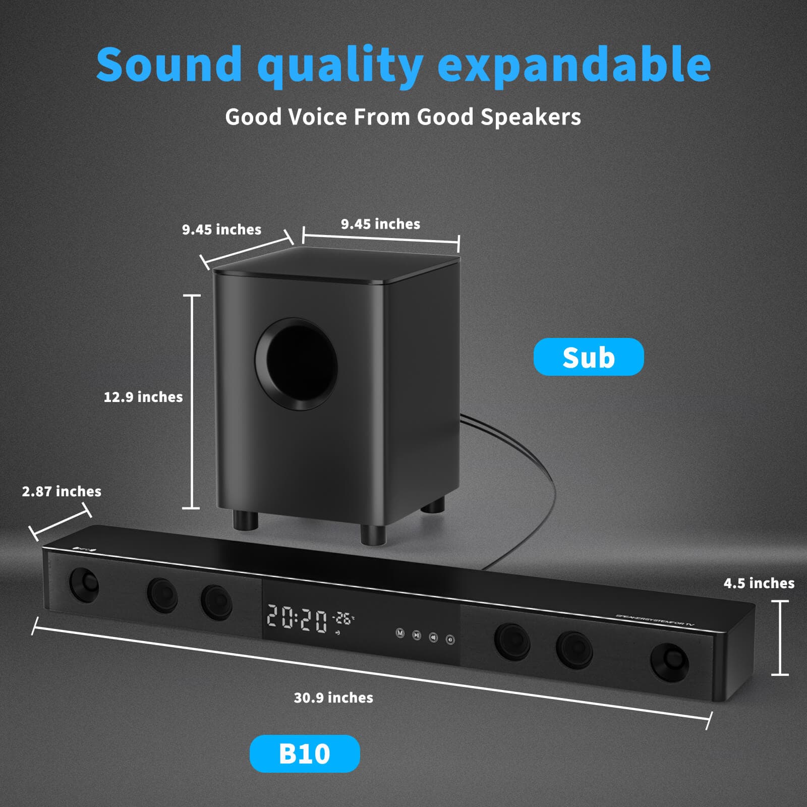 Fosi Audio B10 2.1 CH Sound Bar 