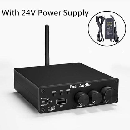Fosi Audio BL20C Bluetooth Stereo Audio Receiver Amplifier 2.1 Mini HiFi Class D Amp U-Disk Player For Passive Speaker 160W x2