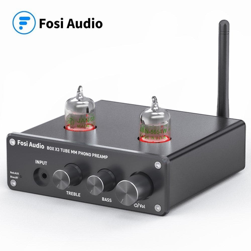 Fosi Audio Box X3 Bluetooth Phono Preamp for Turntable Phonograph Preamplifier With GE5654 Vacuum Tube Amplifier Audio HiFi DIY